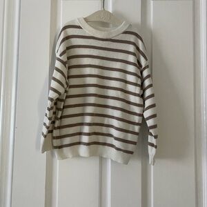 Zara Brown and White Striped Sweater
